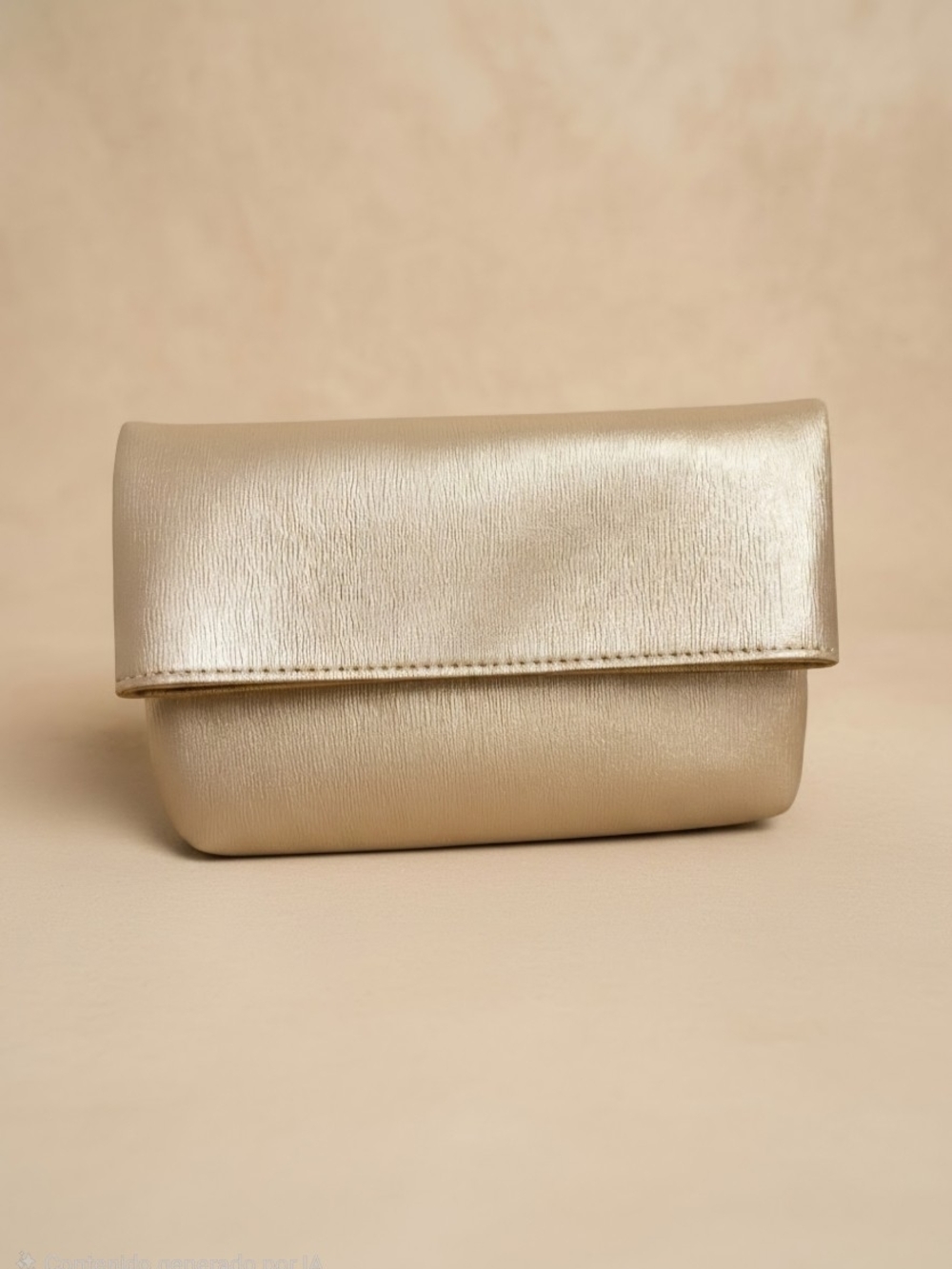 Neiman Marcus Metallic Champagne Folding Handbag